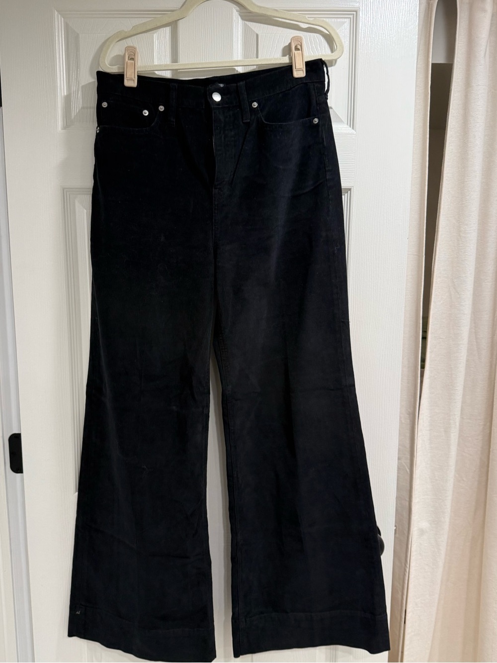J. Crew Black Wide-Leg Corduroy Women's pants